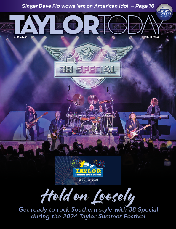 Cover of the April 2024 Taylor Today Magazine – opens the digital magazine.