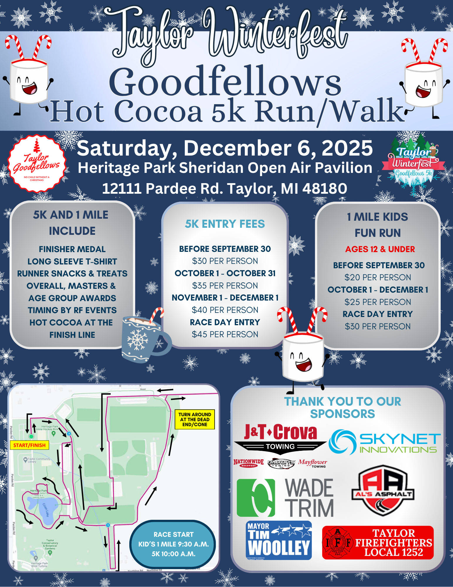 Goodfellows 5k walk & stroll flier for December 6th at 9:30 a.m. 