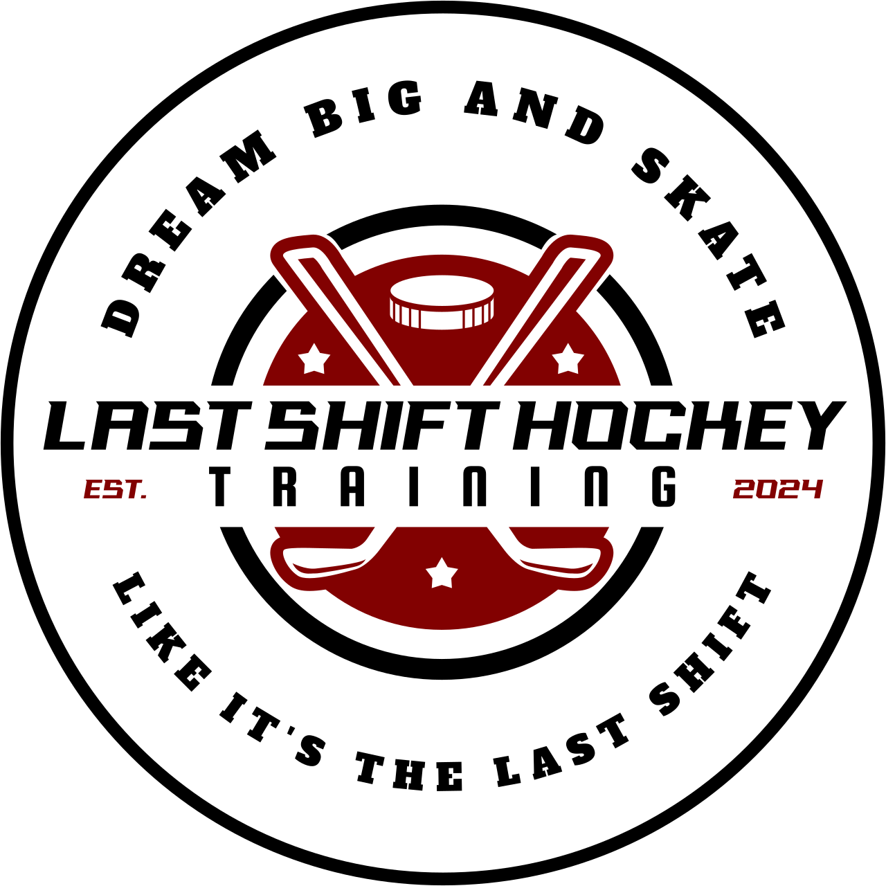 Last Shift Hockey Logo white background. 