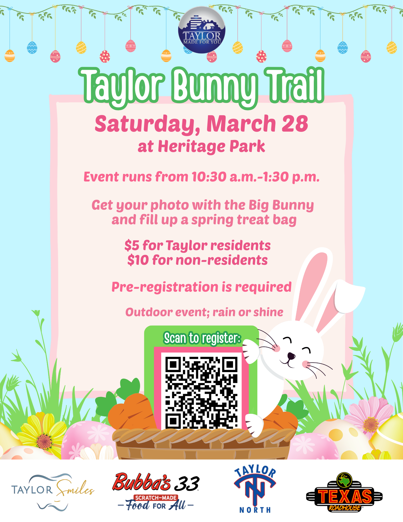 Bunny Trail March 28 at Heritage Park 