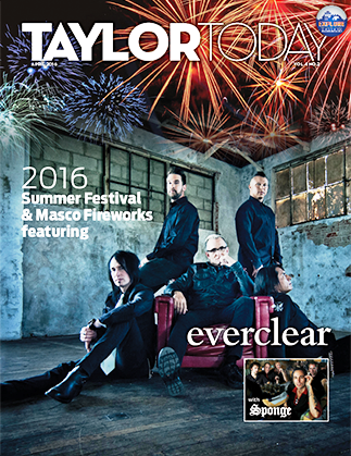 Cover of the April 2016 Taylor Today Magazine – opens the digital magazine.