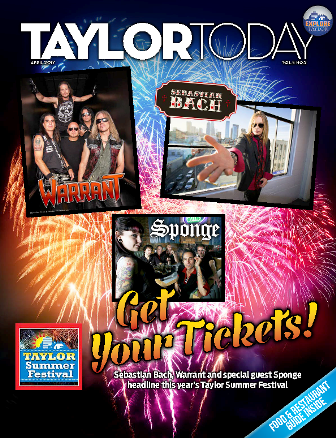 Cover of the April 2017 Taylor Today Magazine – opens the digital magazine.