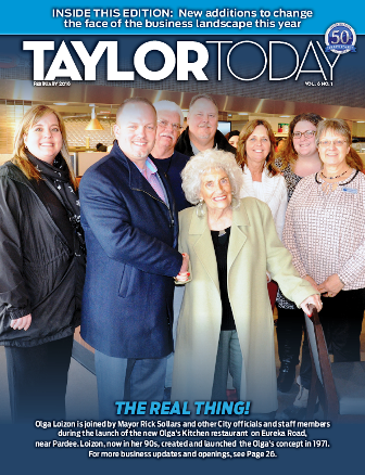 Cover of the February 2018 Taylor Today Magazine – opens the digital magazine.
