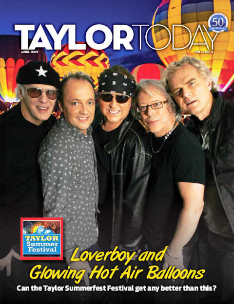 Cover of the April 2018 Taylor Today Magazine – opens the digital magazine.