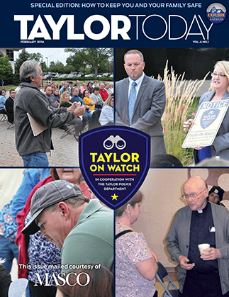 Cover of the February 2016 Taylor Today Magazine – opens the digital magazine.