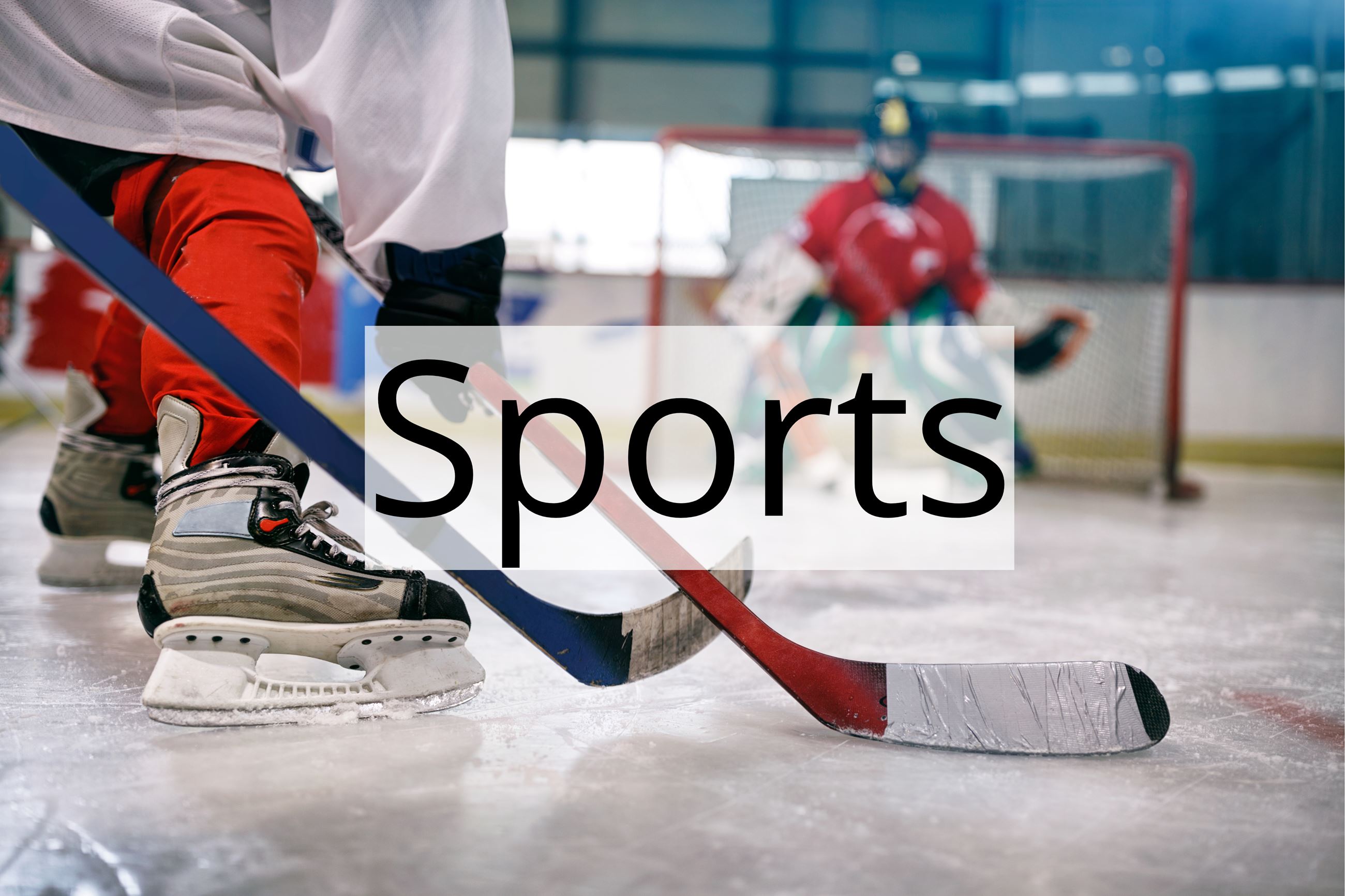 A stock photo of a hockey rink. Click here to access the Sports offered at the Taylor Sportsplex. 