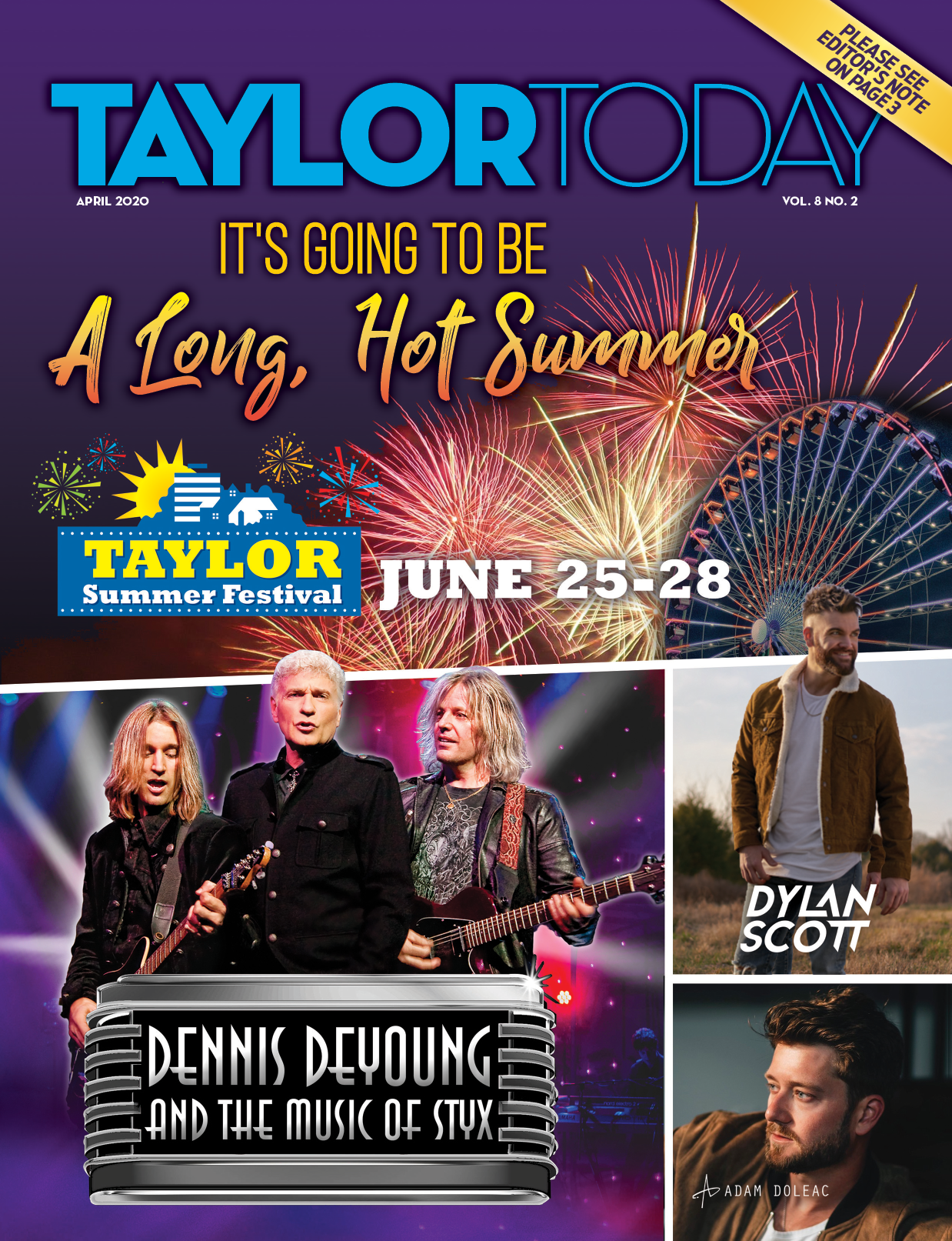 Cover of the April 2020 Taylor Today Magazine – opens the digital magazine.