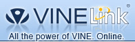 Vine link logo. "All the power of vine online." 