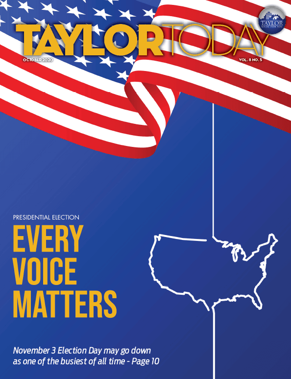 Cover of the October 2020 Taylor Today Magazine – opens the digital magazine.
